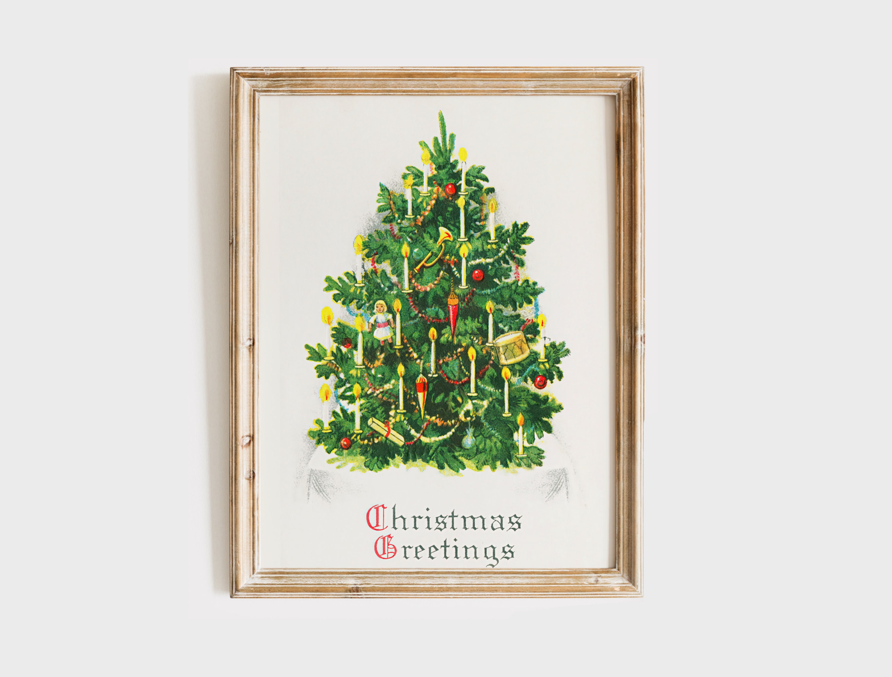 Christmas Print, Christmas Gallery Wall Set, Vintage Christmas Wall Art