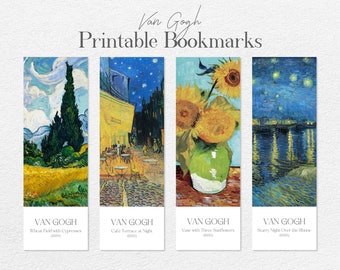 Van Gogh Printable Bookmarks |  Digital Bookmark Download | Aesthetic Bookmark Set | Printable Bookmarks for Adults