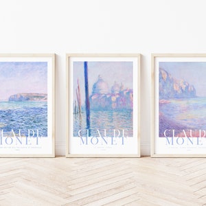 Monet Print Ocean, Monet Gallery Wall Set, Coastal Minimalist Print Set, Seascape Gallery Wall Set, Printable Wall Art