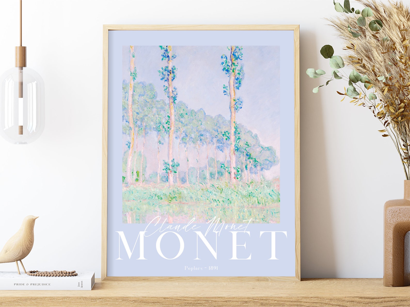 Print, Pale Blue Wall Art, Claude Poster, Classic Painting