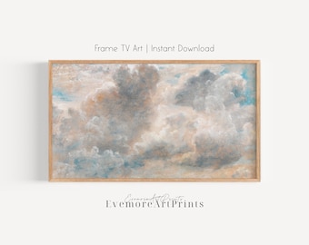 Cuadro de nubes vintage para TV / Descarga de arte para TV Samsung con cielo nublado