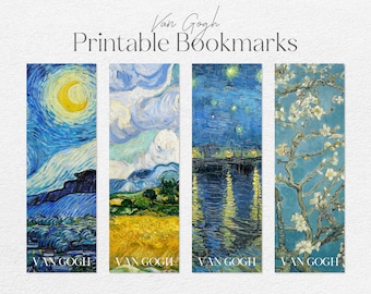 Van Gogh Printable Bookmarks | Aesthetic Bookmark Set | Bookmark Download | Printable Bookmarks for Adults