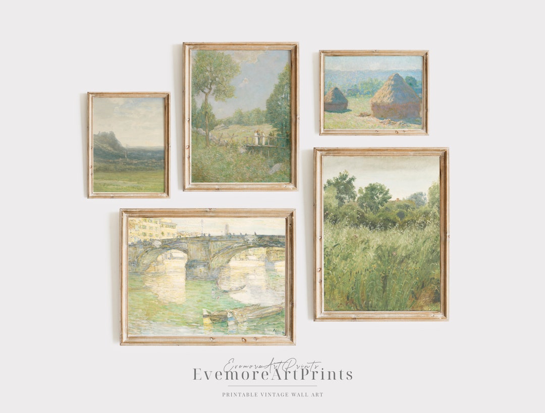 Vintage Green Wall Art, French Country Gallery Wall, Farmhouse Prints ...