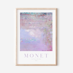 Monet Art Print, Water Lilies Print, Pastel Art Print Gallery, Monet Floral Print, Vintage Poster