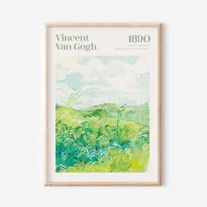 Vincent Van Gogh Green Wheat Field Print, Vintage Impressionist Wall Art, Famous Art Poster, Digital Download, Museum Exhibition Poster
