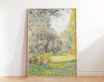 Monet Garden Print | Vintage Landscape Painting Poster | Impressionist Art Digital Download | Monet Wall Art Decor | Vertical Print