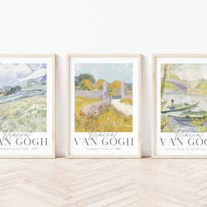 Set of 3 Van Gogh Prints, Van Gogh Wall Art, Famous Impressionist Art, Printable Poster, Van Gogh Painting Download, Instant Download
