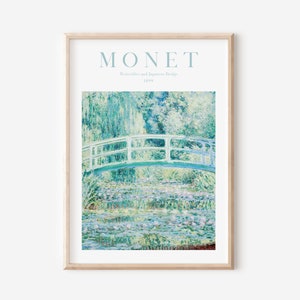 Monet Print, Pale Blue Monet Poster, Classic Painting Poster, Exhibition Poster, Printable Wall Art, Museum Poster, Digital Download