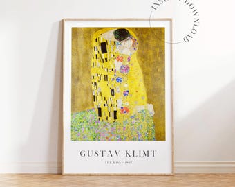 グスタフ・クリムト「接吻」プリント、美術館ポスター、有名なアート
