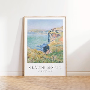 Claude Monet Print, Coastal Printable Wall Art, Digital Wall Art Download, Exhibition Poster, Beach Paintings, Monet Wall Art Print