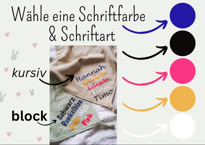 Personalisierbares Baby Musselin Schnuffeltuch Hase mit Sternenohr als Geschenk Muttertag Feiertag Newborn Babyshower Freundin Schmusi Bild 2