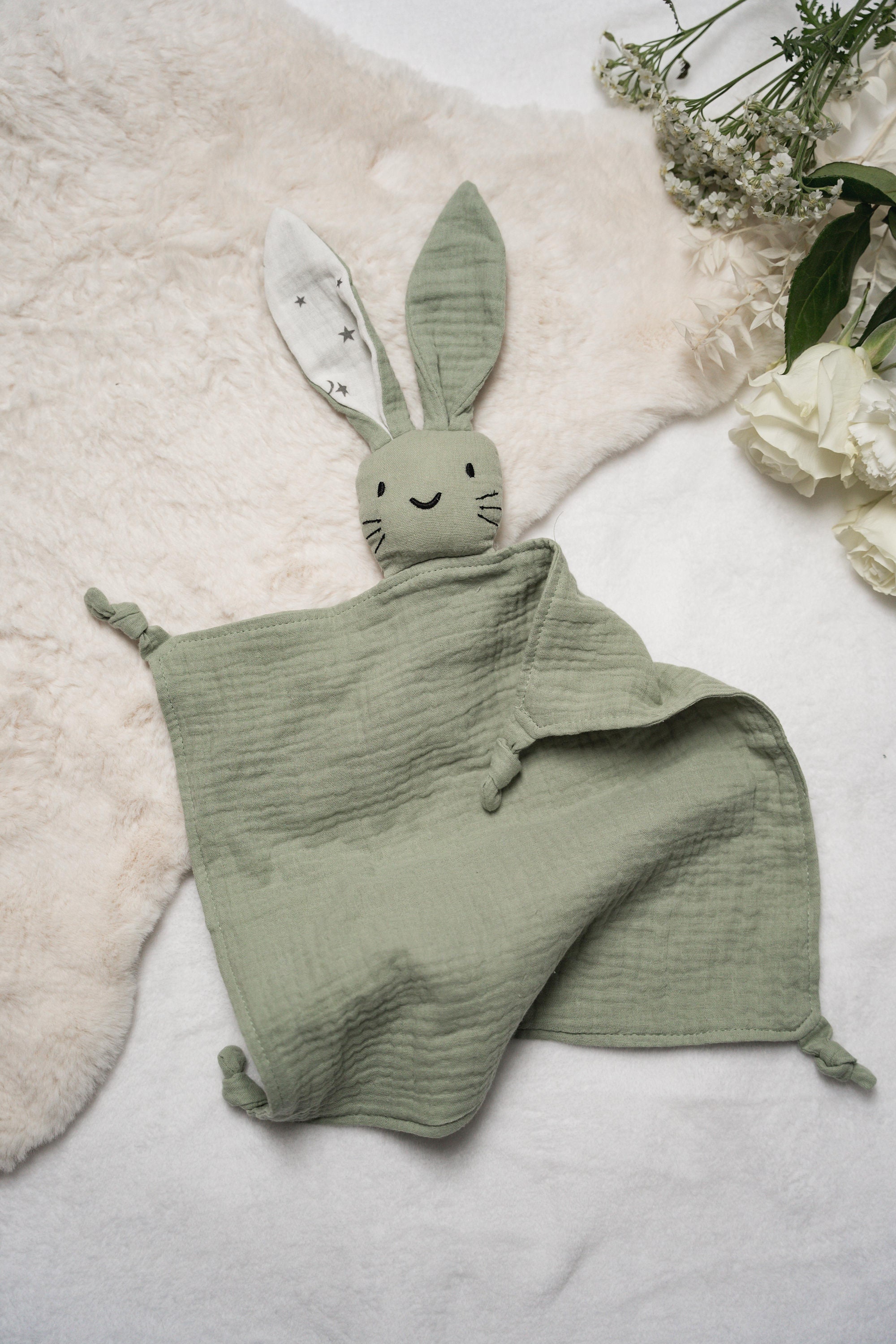 New Colour Baby Muslin Rabbit With Star Ears as a Comforter - Etsy