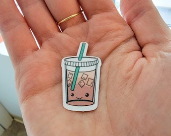 Miniaturowa naklejka na mrożoną kawę, słodka naklejka na mrożoną kawę