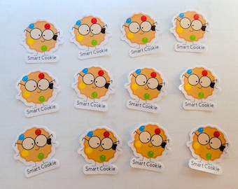 Smart Cookie Sticker, Back to School Sticker, Teacher Sticker, Pack of 12