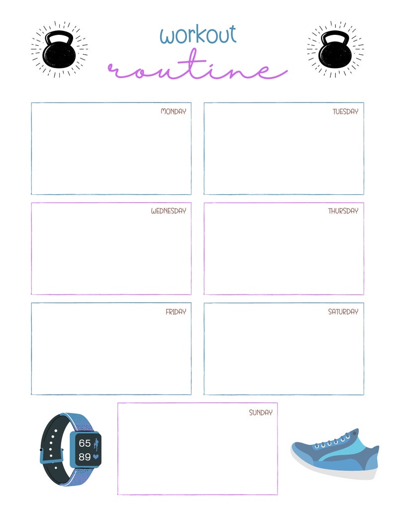 Minimalist Printable Workout Planner Fitness Tracker - Etsy