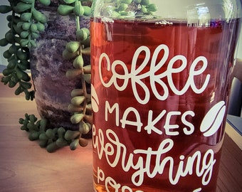 Iced coffee glass cup anything is possible, Beer Can Glass Iced Coffee