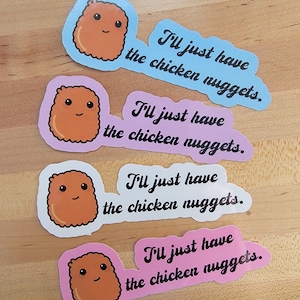 Sólo tendré la pegatina de nuggets de pollo, ofertas de pollo