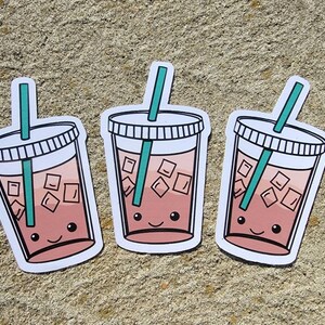 Süßer Eiskaffee Sticker, Kawaii Kaffee, Kawaii Eiskaffee tasse