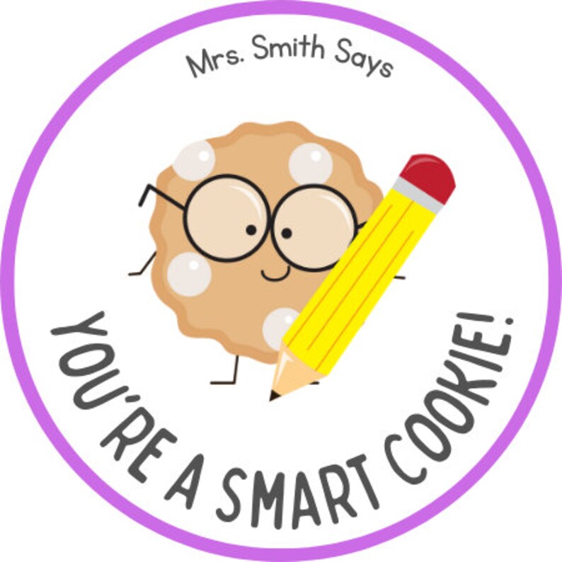 Cookies Reward Sticker Custom Student Reward Sticker Smart Cookie - Etsy