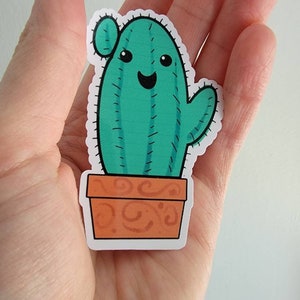 Linda pegatina de cactus / pegatina de vinilo de cactus / pegatina para botella de agua
