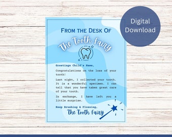 Tooth Fairy Letter | Lost Tooth Editable Tooth Fairy | For Boy Tooth Fairy Note | First Tooth Fairy Template | Instant Download Editable