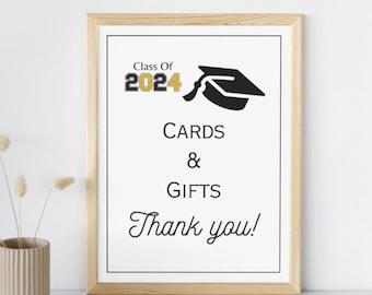 Abschlusskarten und Geschenke Schild Vorlage | Druckbare Abschlusskarten & Geschenke Schild | Bearbeitbares Abschlusszeichen | 5"x 7" Digitaler Download