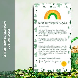 Leprechaun Letter for Kids | Editable Leprechaun Letter | Leprechaun Letter Template | Leprechaun Trap | Preschool Printable