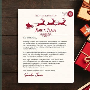 Carta de llegada de un elfo por primera vez / Carta de llegada de un elfo editable de parte de Papá Noel / Carta de llegada de un elfo personalizable / Carta de presentación de un elfo de parte de Papá Noel