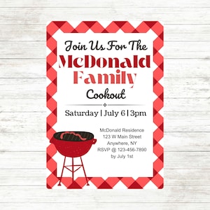 Family Cookout Invitation Template | Editable Cookout Invitation | BBQ Invite Template | Summer Party Invitation | Summer Picnic Invitation