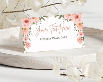 Watercolor Floral Buffet Cards: Mother's Day Place Cards (Canva Template - Digital Download