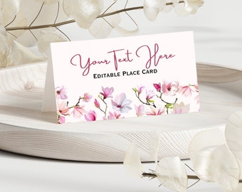 Muttertag Tischkarten Vorlage | Muttertag Brunch Buffet Kartenvorlage | rosa Blumen | Osterbrunch-Tischkarte | Lebensmittel Karte | Tent Card
