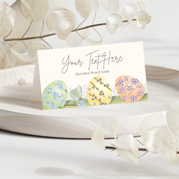 Easter Buffet Card Template |  Easter Place Card Template | Food Card Template | Buffet Tent Card