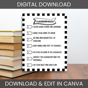 Printable Classroom Rules | Classroom Rules Template | Downloadable Classroom Rules