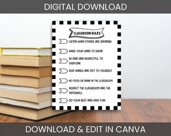Afdrukbare klasregels | Sjabloon klasregels | Downloadbare klasregels