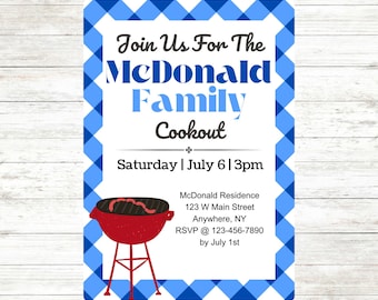 Family Cookout Invitation Template | Editable Cookout Invitation | BBQ Invite Template | Summer Party Invitation | Summer Picnic Invitation