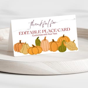 de marque-place de Thanksgiving | de Carte de voeux pour le buffet de Thanksgiving | marque-place de la fête des amis | de Carte de nourriture | Carte Tente