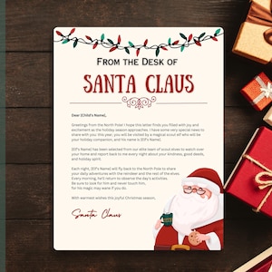 Carta de llegada de un elfo por primera vez / Carta de llegada de un elfo editable de parte de Papá Noel / Carta de llegada de un elfo personalizable / Carta de presentación de un elfo de parte de Papá Noel