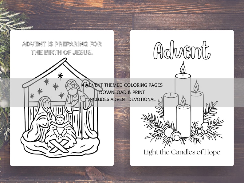 Advent Coloring Pages for Kids, Printable Advent Wreath Coloring ...