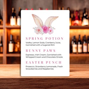 Easter Drink Menu Template | Editable Easter Drink Menu | Printable Drink Menu | Easter Brunch Party Menu | Spring Bar Menu