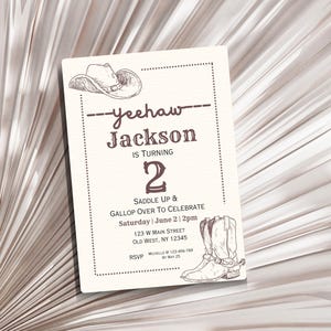 Rodeo Birthday Invitation Template | Editable Cowboy Birthday Party Invitation | Western Birthday Invite | Kids Birthday Invite Template