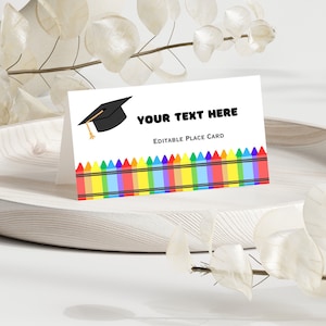 Preschool Graduation Buffet Card Template |  Kindergarten Graduation Place Card | Food Card Template | Buffet Tent Card |Place Card Template