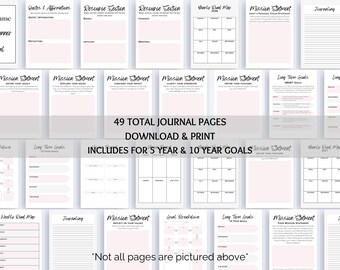 SMART Goals Journal & Vision Board: Printable Goal Planner, Goal Journal