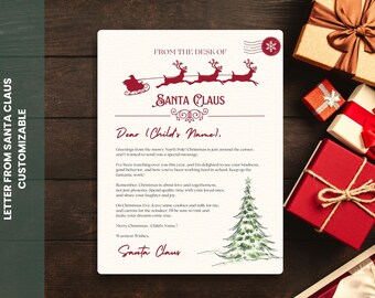 Editable Letter from Santa | Letter from Santa Template | Personalized Letter from Santa | Printable Letter from Santa Claus
