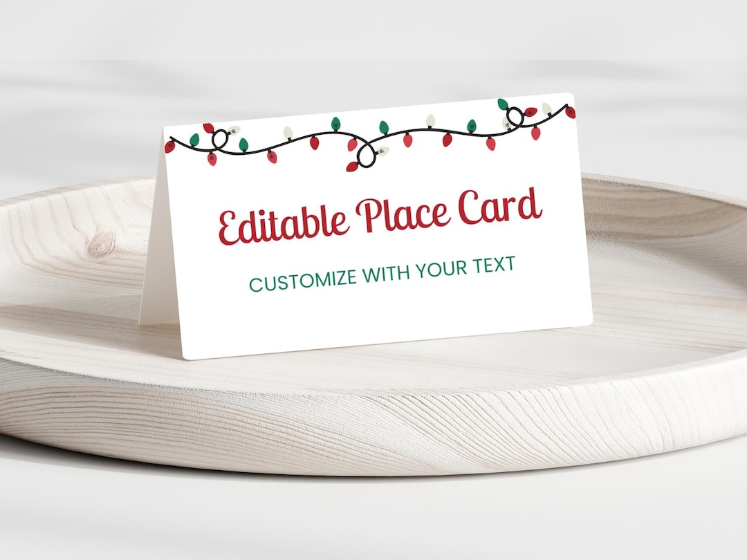 Christmas Place Card Template Christmas Buffet Card Template
