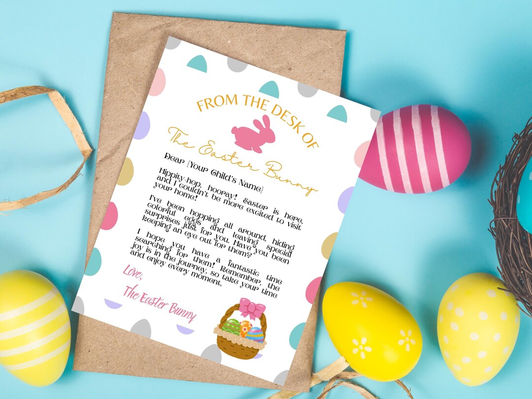 Editable Letter From the Easter Bunny, Letter From the Easter Bunny ...