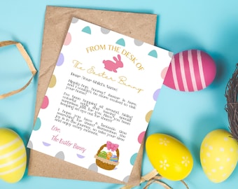 Editable Easter Bunny Letter Template, From the Desk of the Easter ...