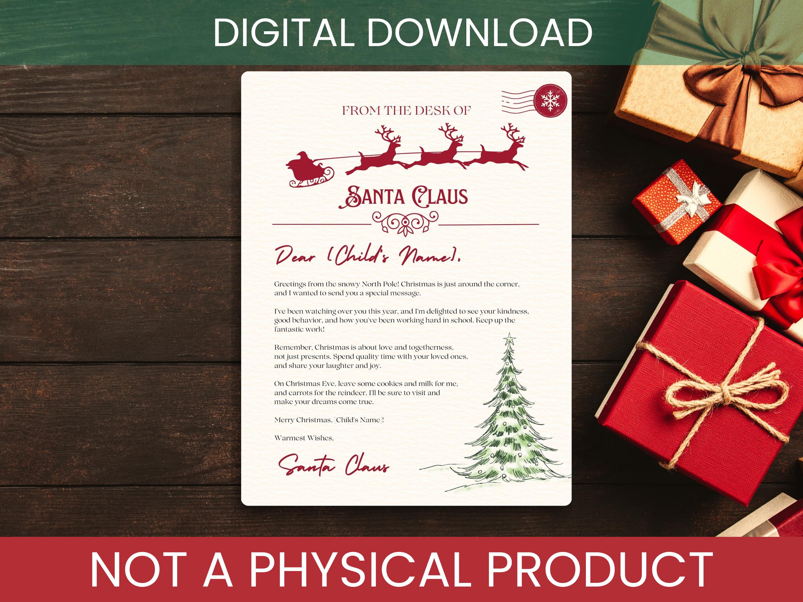 Editable Letter From Santa | Letter From Santa Template | Personalized ...