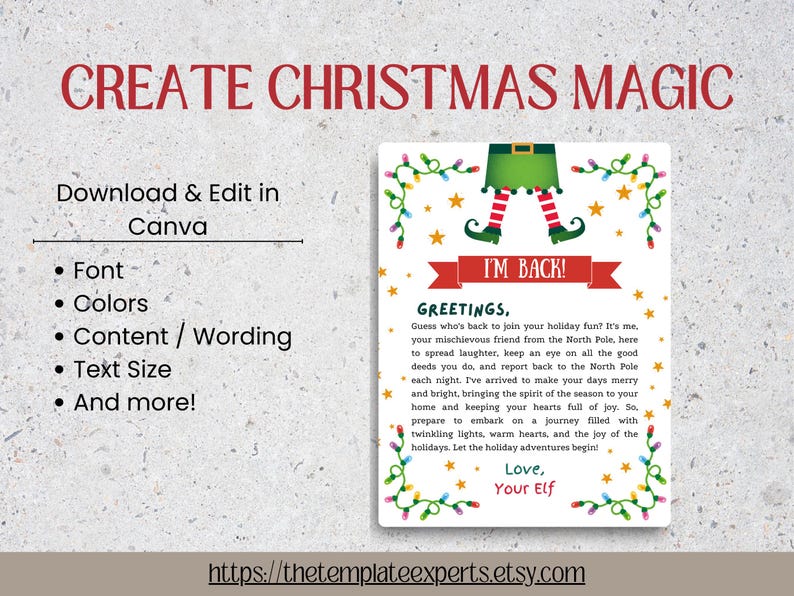 Editable Elf Arrival Letter Printable Letter From Elf Customizable