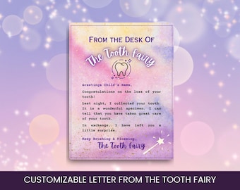 Editable Tooth Fairy Letter | Tooth Fairy Letter Template | Lost Tooth Letter | Instant Download | Letter from Tooth Fairy | Printable