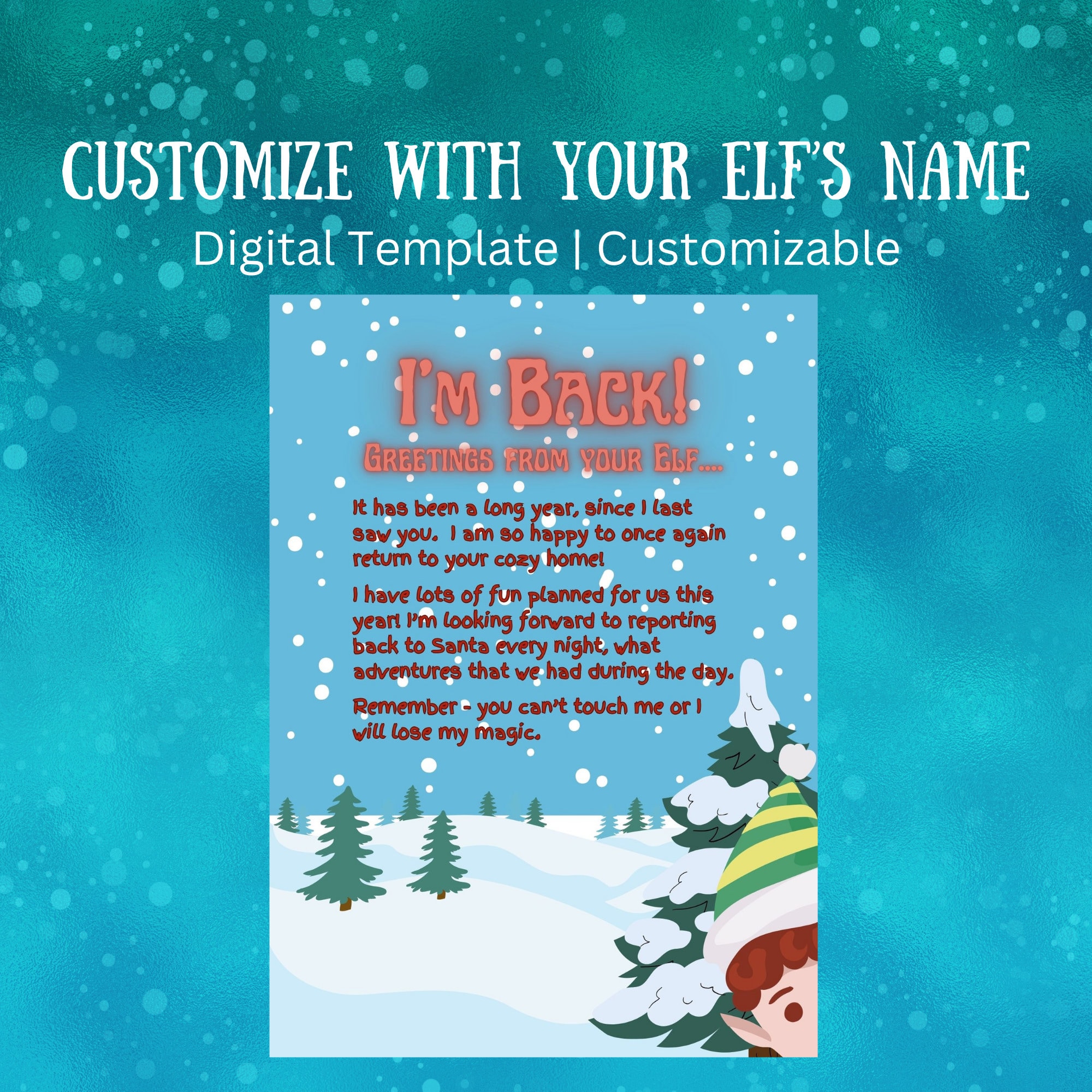 Elf Arrival Letter Template Letter From Elf Template Etsy